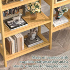 Homykic Double Wide Bamboo Bookshelf, 6-Tier Large Open Bookcase - Image 8