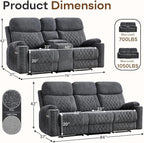 HAOMARKETS 2-Piece Power Recliner Sofa Set - Image 2