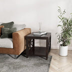 Farmhouse End Table Living Room, Furniture Solid Wood Square Large Side Tables - Image 5