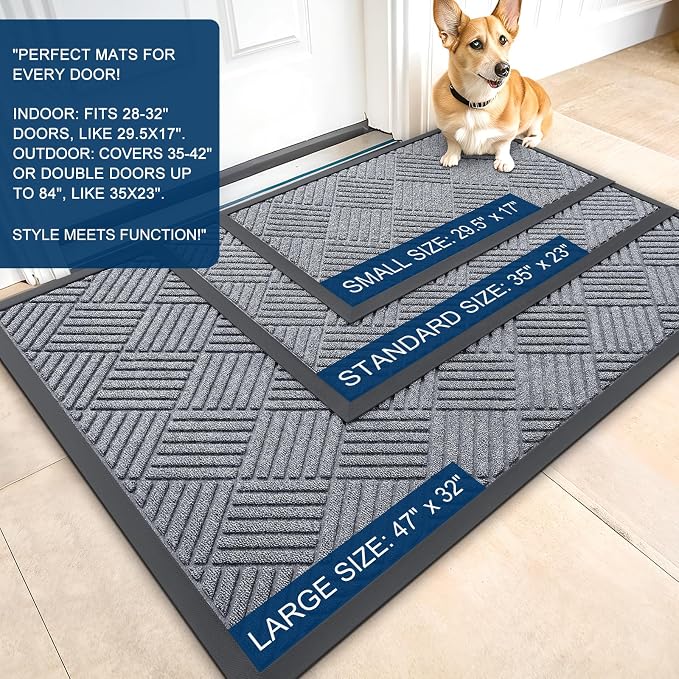 OLANLY Front Door Mat Outside Entrance 47x23, Waterproof Heavy-Duty Doormat | - Image 2