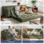 Homkdom 3 Seater Convertible Folding Sofa Bed, Pull Out Sleeper Sofa - Image 4