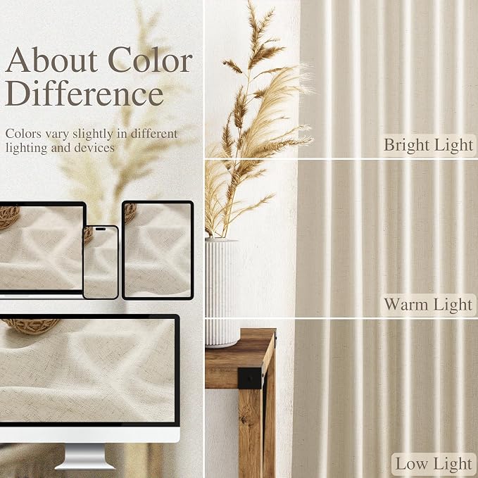 Vanilla Linen Curtains 102 Inches Long - Image 3
