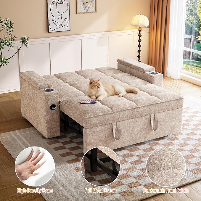 65'' 3-in-1 Convertible Sofa Bed - Image 6