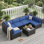 GarveeHome 7-Piece Modular Outdoor Patio Set, Sectional Rattan Wicker Sofa - Image 6