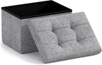 Ornavo Home Small Storage Ottoman Foldable Collapsible Rectangle Linen Ottoman by OrnavoHome