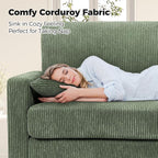 Kidirect 70in Corduroy Couch, Sofas - Image 3
