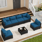 LOUVIXA 7 Piece Outdoor Patio Furniture Set, Outdoor Sectional Sofa, Wicker by LOUVIXA