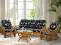 Malibu Lounge Set of 4: 2 Natural Rattan Wicker Chairs, Three-Seater Sofa and by Wickerix