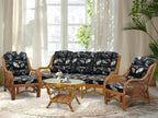 Malibu Lounge Set of 4: 2 Natural Rattan Wicker Chairs, Three-Seater Sofa and by Wickerix