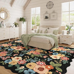 DUKINO 8x10 Area Rug for Living Room, Floral Washable Rug Non Slip, Low Pile - Image 3