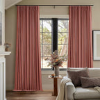 Terracotta 100% Black Out Pinch Pleat Linen 108 Inch Curtains | Black Out - Image 8