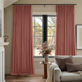 Terracotta Pleat Linen Blackout 102 Inch Curtains by Twodrapes