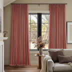 Terracotta Linen 100% Black Out 120 Inch Curtains - Image 7
