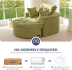 MAXYOYO Oversized Round Chaise Lounge Sofa, Upholstered Lounge Chair - Image 6