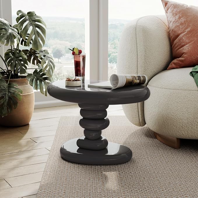 24/7 Shop at Home Kavren Modern 22-inch Oval Glossy Pedestal End Table by 247SHOPATHOME