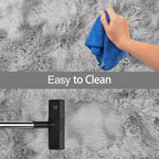 Super Soft Fluffy Living Room Area Rug 3x10 ft Tie-Dyed Light Grey Shaggy Furry - Image 7