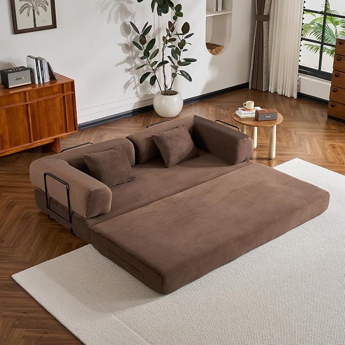 ZEIINPA Convertible Sleeper Sofa Bed, Corduroy Floor Couch - Image 8