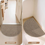 BEQHAUSE Dirt Trapper Door Mat 17" x 30" Half Circle Non Slip Rugs, Taupe | - Image 9