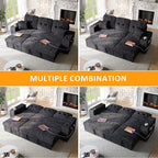 90 Inch Modular Sectional Sleeper Sofa Bed, 4 in 1 Pull Out Couch Bed - Image 7