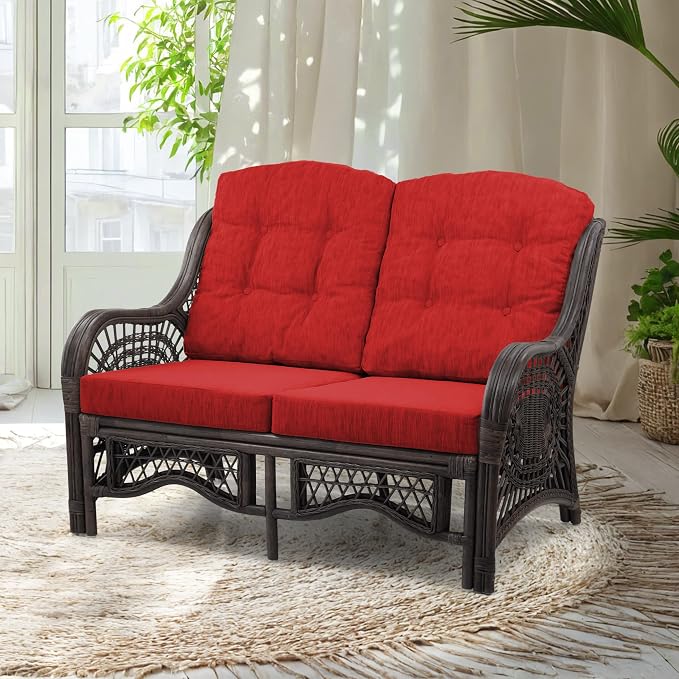 Malibu Lounge Loveseat Sofa Natural Rattan Wicker Handmade Design by Wickerix
