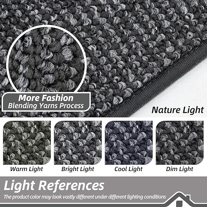 BEQHAUSE Dirt Trapper Door Mat 20"x32", Non-Slip Washable Doormat, Charcoal | - Image 5
