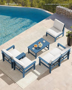 SERWALL HDPE Patio Conversation Set, 6-piece Sectional Outdoor Furniture Set - Image 6