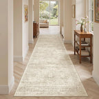 Soalmost Washable Runner Rug 2'6"x8' Kitchen Hallway Runners Beige | Soft - Image 3