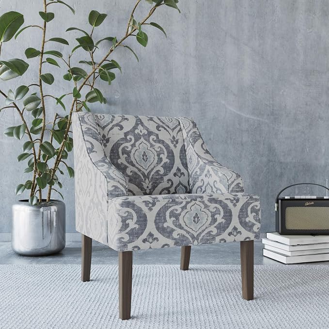 HomePop Velvet Swoop Arm Accent Chair, Suri Blue - Image 5