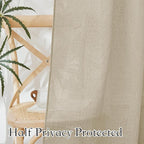 RYB HOME Sheer Curtains 102 inches, Extra Long Floor to Ceiling Curtains | Half - Image 4