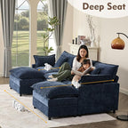 GOSUHI 108" U Shaped Couch, Modular Sectional Sofa, 3-Seater Comfy Cloud Couch - Image 5