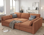 Oversized Modular Sectional Sleeper Sofa, Solid Wood Frame, Removable Washable - Image 4