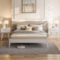 Bme Dinkee Signature Ivory White King Bed Frame Without Headboard by Bme