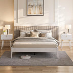 Bme Dinkee Signature Ivory White King Bed Frame Without Headboard by Bme