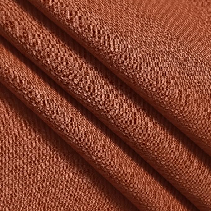 Terracotta Linen Curtains 84 inches Long 2 Panel Set Back Tab Rod Pocket Rustic - Image 5