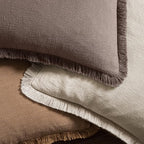 MIULEE Linen Fringe Decorative Fall Throw Pillow Covers Malt Ball 18x18 | Set - Image 4