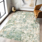 LOONGRUG 3x5 Rug Machine Washable Neutral Modern Abstract Soft Rug Green | by LOONGRUG