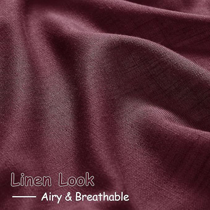 Burgundy Linen Curtains 72 Inch Length - Image 5