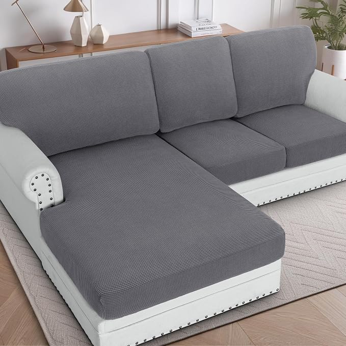 H.VERSAILTEX Sectional Couch Covers 6 Pieces Stretch Sofa Covers by HVERSAILTEX