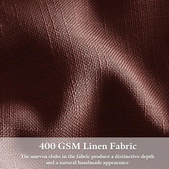 Rust Brown Linen Pleated Light Filtering Curtains - Image 5