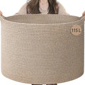 INDRESSME 115L Extra Large Woven Blanket Baskets by INDRESSME