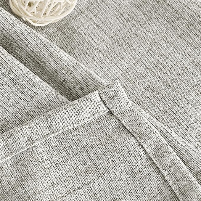 YoungsTex Dark Grey Linen Curtains 48 Inch Length - Image 9