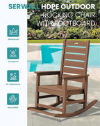 SERWALL Outdoor Rocking Chair, Oversized Rocking Chair - Image 4