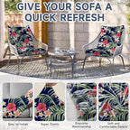 CALBODE 8 Pcs Stretch Outdoor Seat Cushion Covers, Tropical Floral, - Image 4