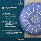 Genuine Leather Round Pouf Cover - Image 5