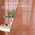 Semi Sheer Linen Curtains 36 Inch Length 2 Panels - Image 5