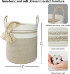 XUANGUO Cotton Rope Laundry Basket Hamper - Image 2
