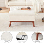 Tbfit 65" W Loveseat Sofa with Ottoman Coffee Table, Mid Century Modern Love - Image 5