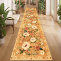 DUKINO 2.6x12 Kitchen Runner Rug, Floral Non Slip Long Washable Rug, Stain by DUKINO