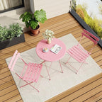 Bistro Table and Chairs Set of 2, 3 Piece Outdoor/Indoor Folding Patio Bistro by IDEALHOUSE