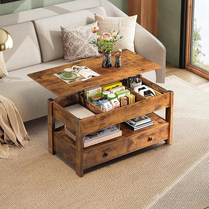 WLIVE Coffee Table, Lift Top Coffee Table - Image 2
